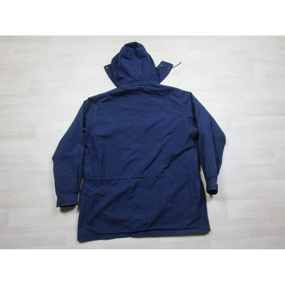 VINTAGE Eddie Bauer Wool Lined Mountain Parka Jacket Mens XL Tall Blue Hooded - Picture 12 of 15